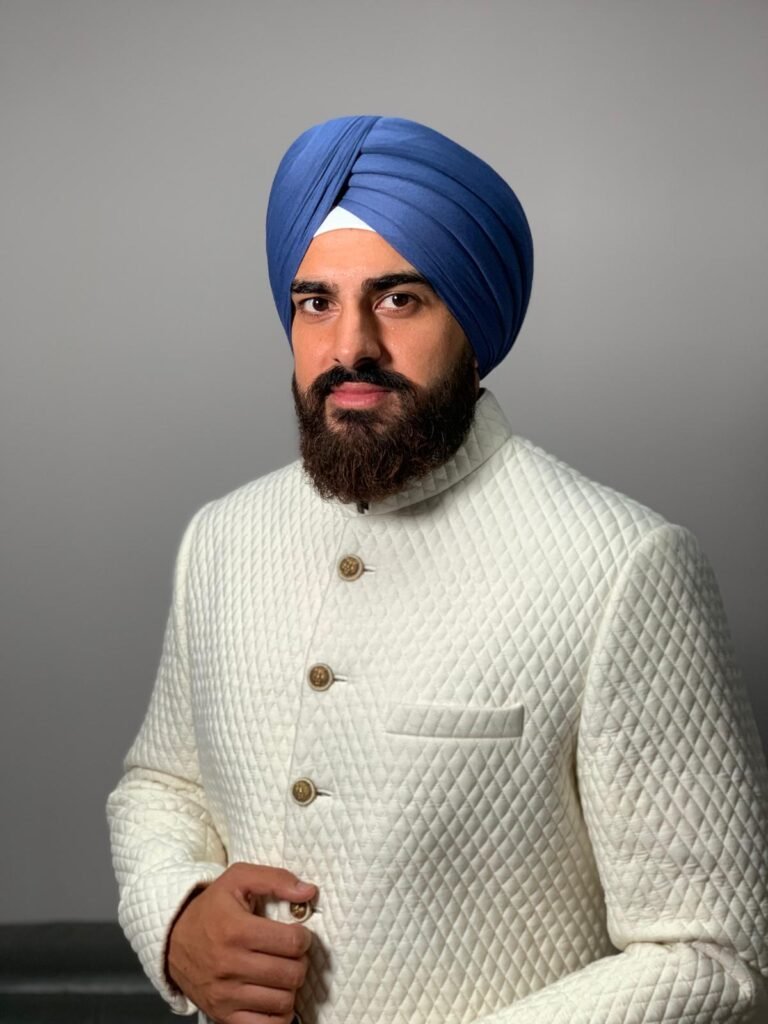 Sikh wedding portrait representing Punjabi heritage