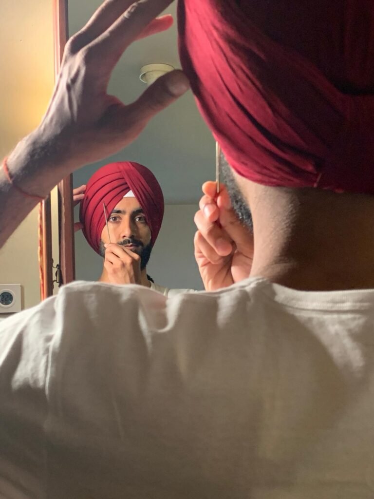 Punjabi Sikh wedding turban styling